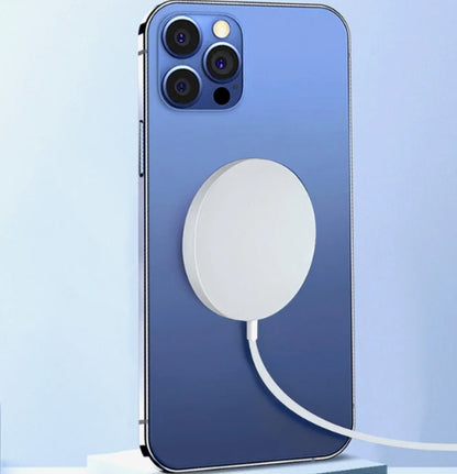 15W Type-C Magnetic Wireless Fast Charger – 1M Cable, Silver