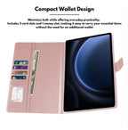 Samsung Galaxy Tab S7+ 12.4-inch Hanman Flip Leather Wallet Case - Rose Gold