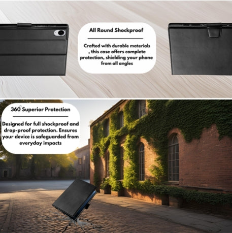 Samsung Galaxy Tab S7+ 12.4-inch Hanman Flip Leather Wallet Case - Black