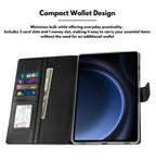 Samsung Galaxy Tab S7+ 12.4-inch Hanman Flip Leather Wallet Case - Black