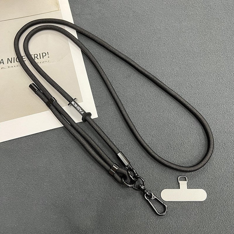 Adjustable Sturdy Rope Crossbody Phone Lanyard Black