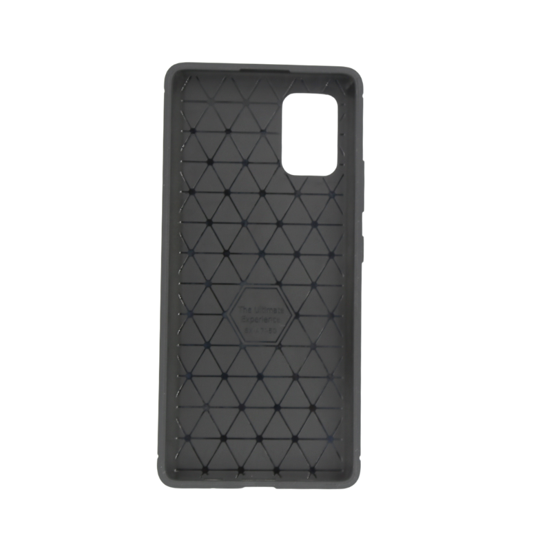Samsung A71-5G Slim Carbon Fibre Shockproof Rugged Case Cover Black