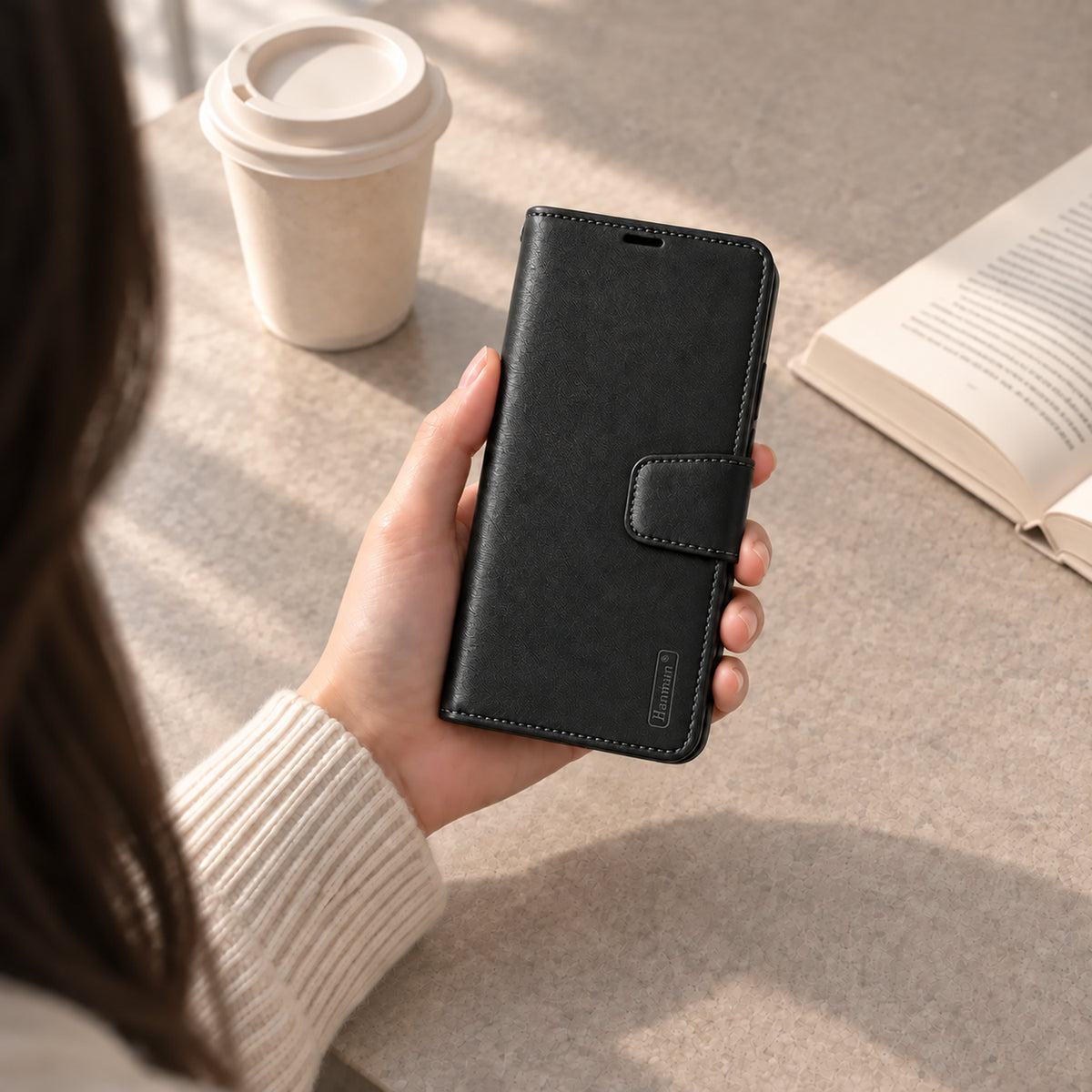 Samsung Galaxy S26 FE Flip Leather Wallet Case - Black