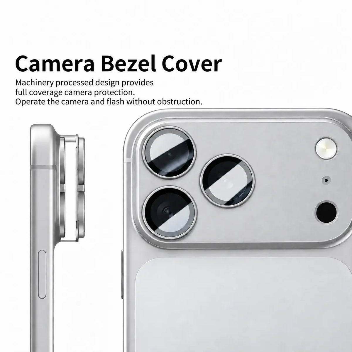 9D Full Camera Lens Metal Cover -Silver