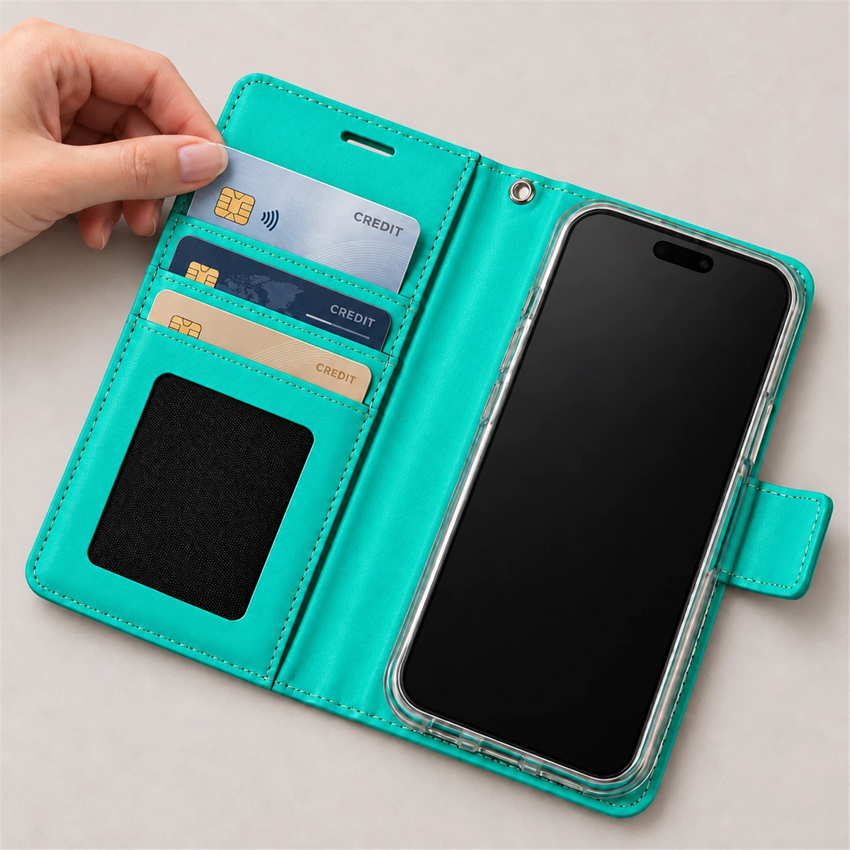 Nebula iP17 Promax/18 Promax Flip Leather Wallet Case Mint