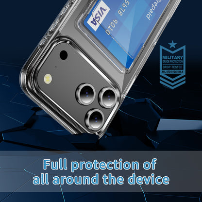 iPhone 17 Pro Shockproof Hard Card Holder Back Case Clear