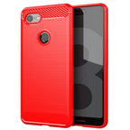 Google Pixel3 Slim Carbon Fibre Shockproof Rugged Case Cover Red