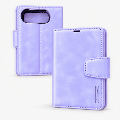 iPhone Duo Magnetic Detachable Leather Wallet Case Purple