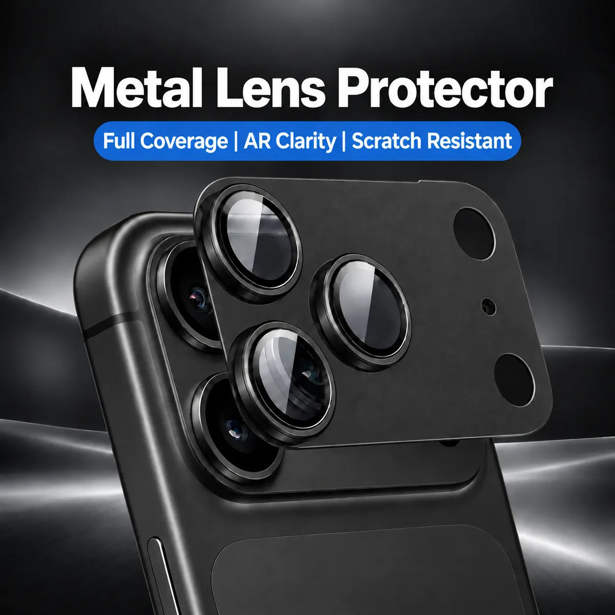 9D Full Camera Lens Metal Cover-Black