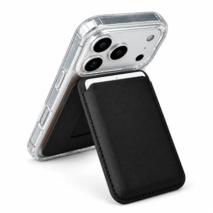 Foldable Magnetic Stand Card Wallet Black