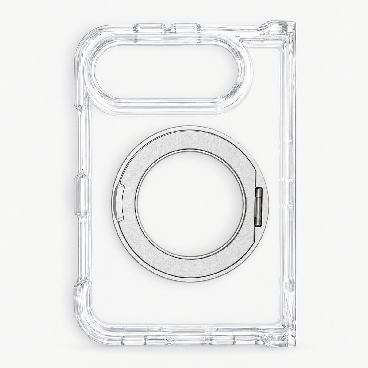 iPhone Duo Fortify Clear 360 Rotatable MagSafe Case-Silver
