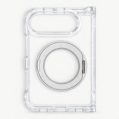 iPhone Duo Fortify Clear 360 Rotatable MagSafe Case-Silver