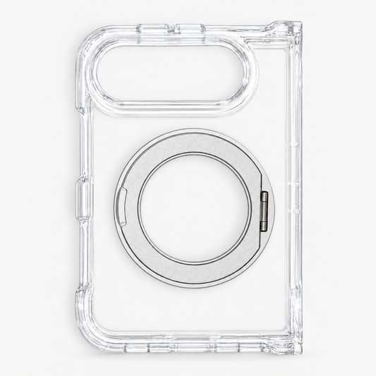 iPhone Duo Fortify Clear 360 Rotatable MagSafe Case-Silver