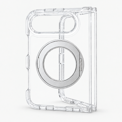 iPhone Duo Fortify Clear 360 Rotatable MagSafe Case-Silver