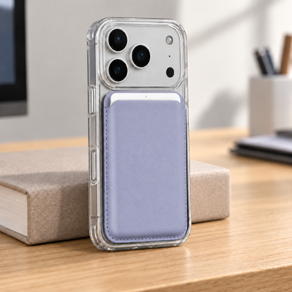 PU Leather Magsafe Card Wallet Purple