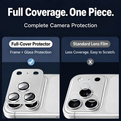 9D Full Camera Lens Metal Cover -Silver