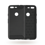 Google Pixel Slim Carbon Fibre Shockproof Rugged Case Cover Black