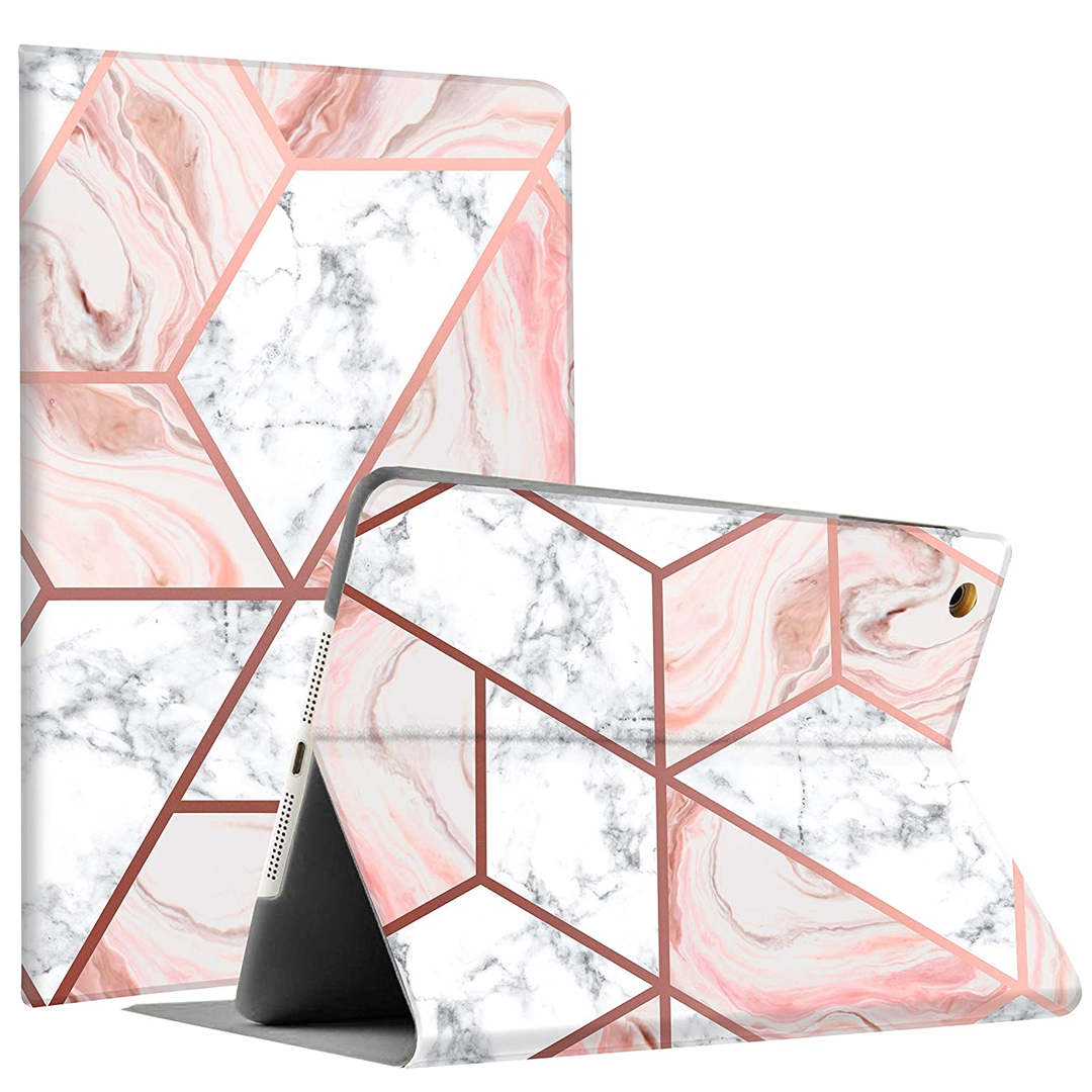 iPad 10th Generation 10.9 inch Smart iPad Case Pink Geometric Marble