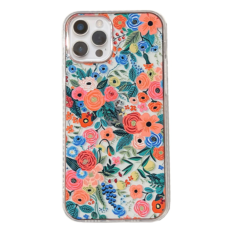 iPhone 13 Pro Nebula Transparent Flower Back Case – Bouquet