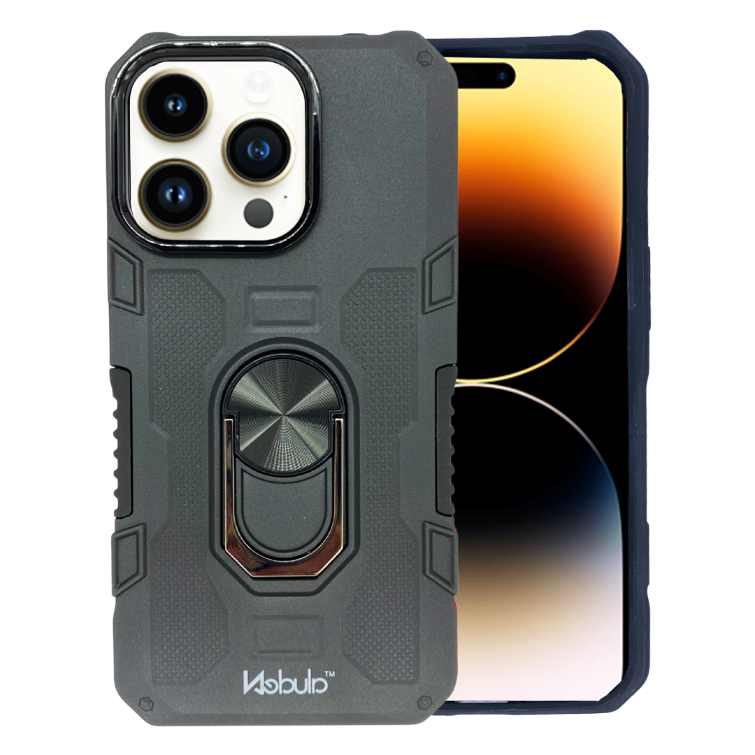 Nebula Military Phone Case with Magnetic Phone Ring Black - iPhone Cases