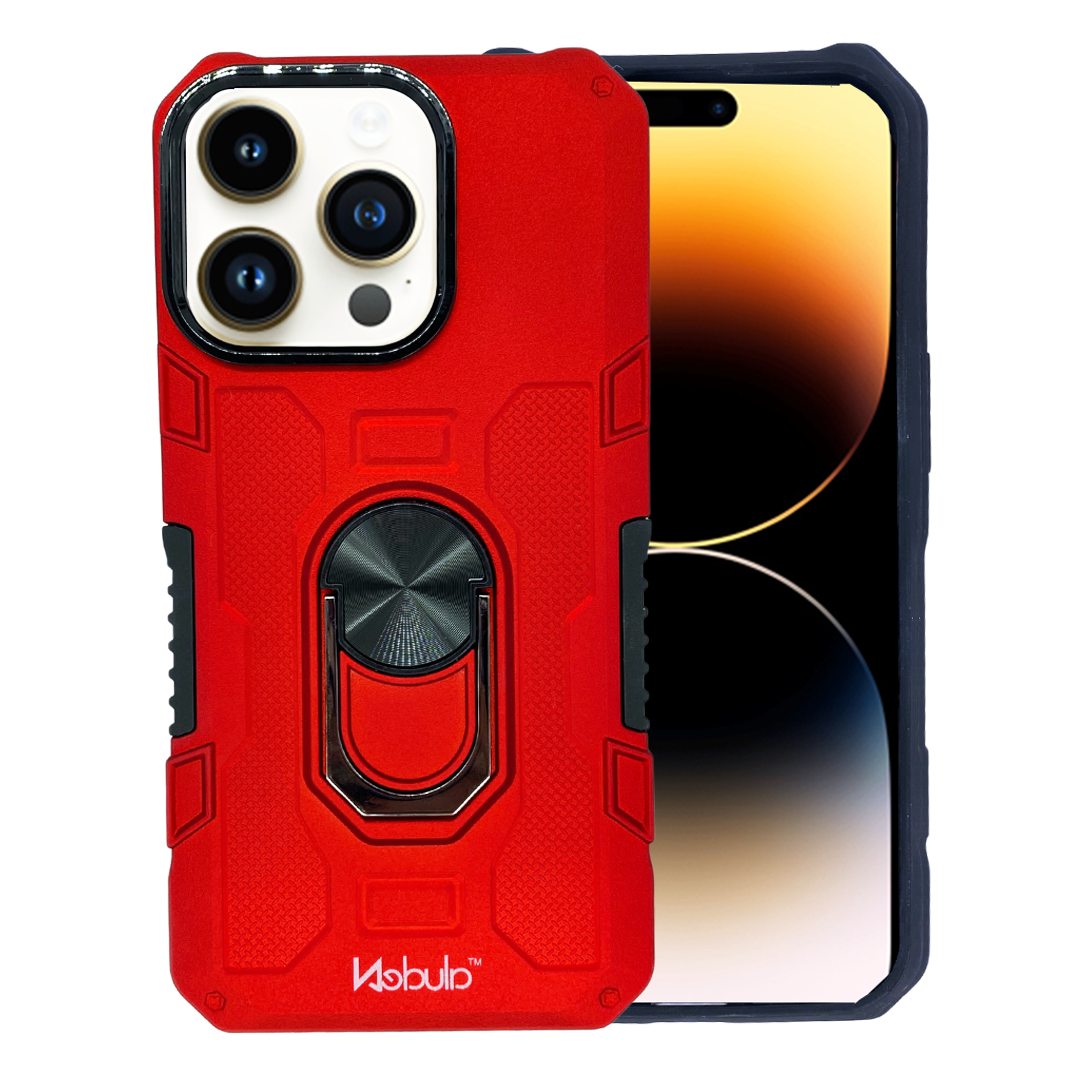 Nebula Military Phone Case with Magnetic Phone Ring Red - iPhone Cases
