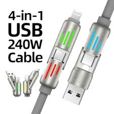240W 4-in-1 Multi USB Fast Charging & Data Cable