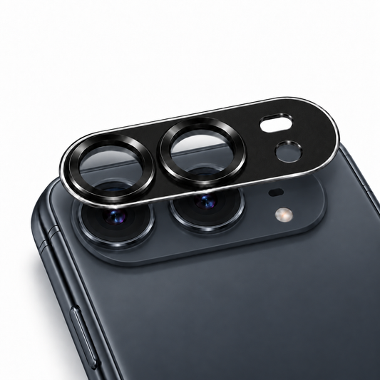 9D Full Camera Lens Metal Cover-iPhone Duo-Black