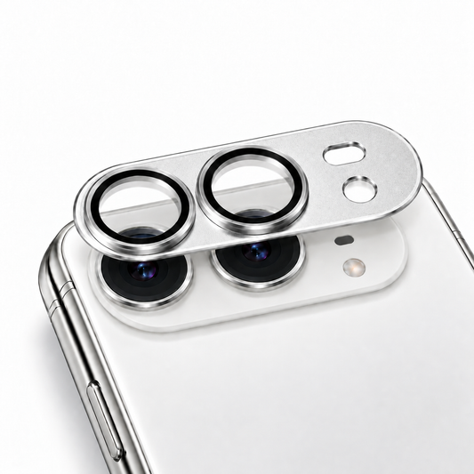 9D Full Camera Lens Metal Cover-iPhone Duo-White