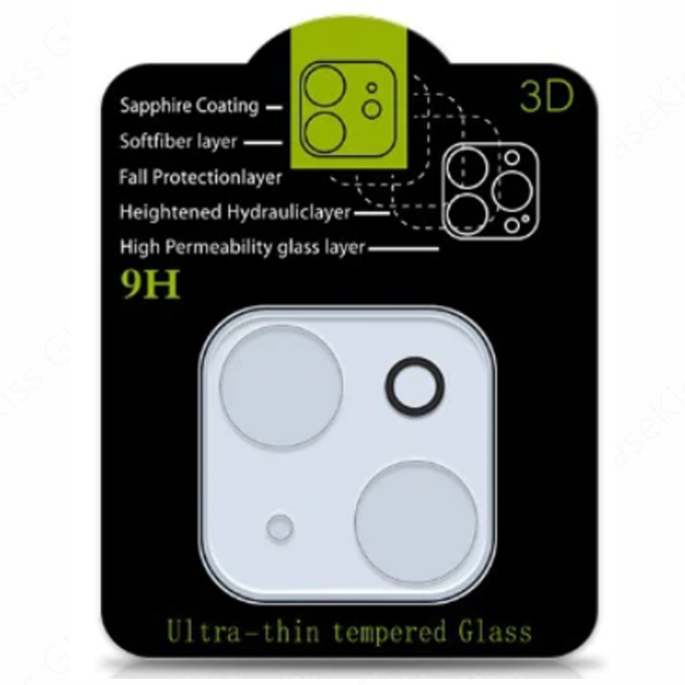 9D Full Camera lens Tempered Glass IP 14 / 14 Plus