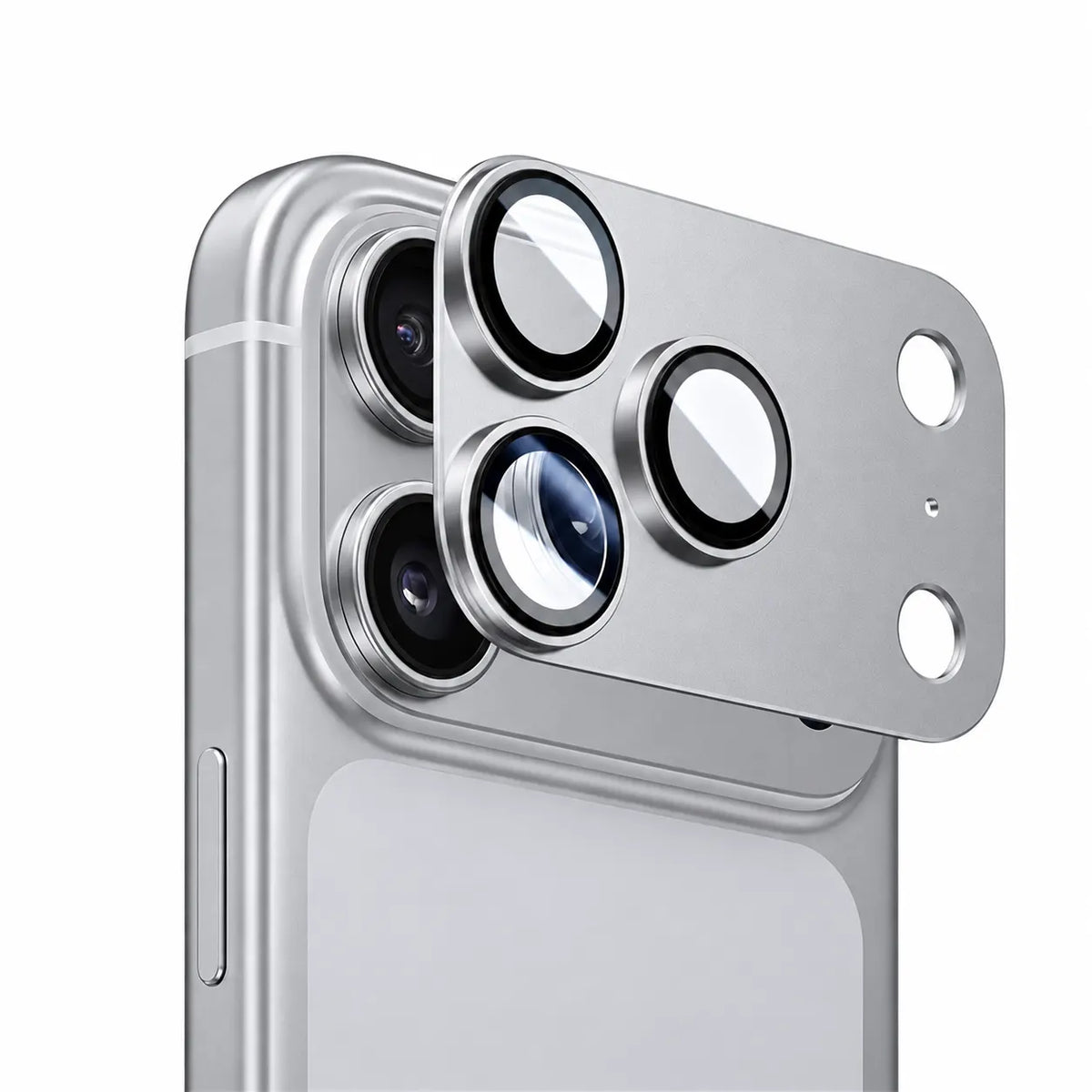 9D Full Camera Lens Metal Cover -Silver