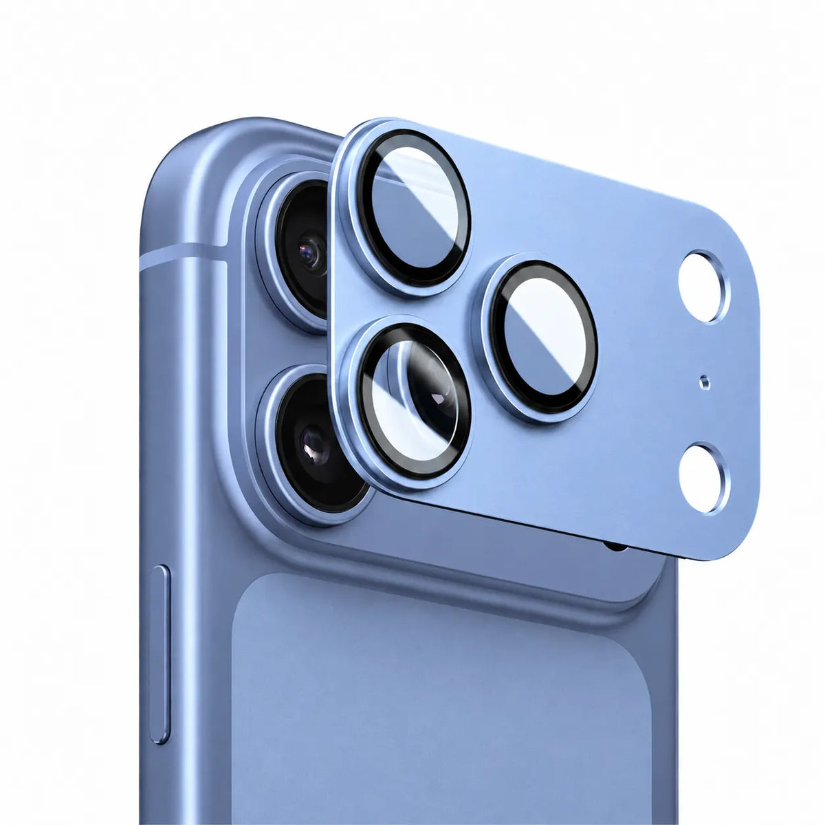 9D Full Camera Lens Metal Cover -Light Blue