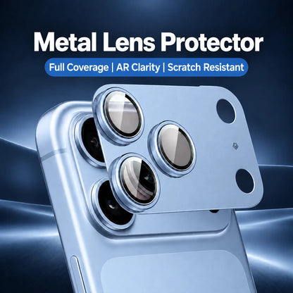 9D Full Camera Lens Metal Cover -Light Blue