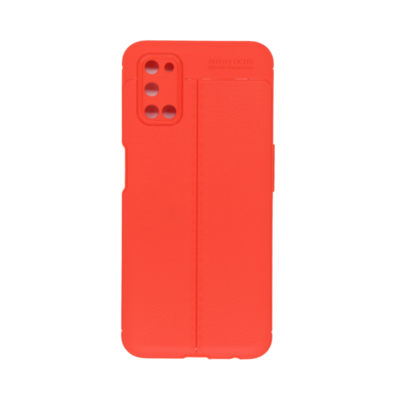 OPPO A52 Slim Carbon Fibre Shockproof Rugged Case Cover Red