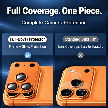 9D Full Camera Lens Metal Cover-Orange
