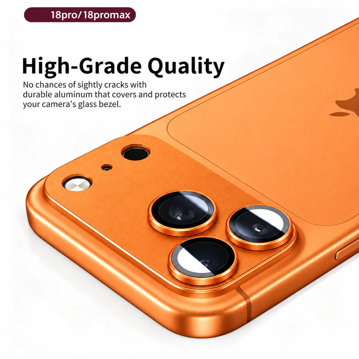 9D Full Camera Lens Metal Cover-Orange