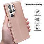 Samsung Galaxy S25Ultra Nebula Flip Leather Wallet Case Rose Gold