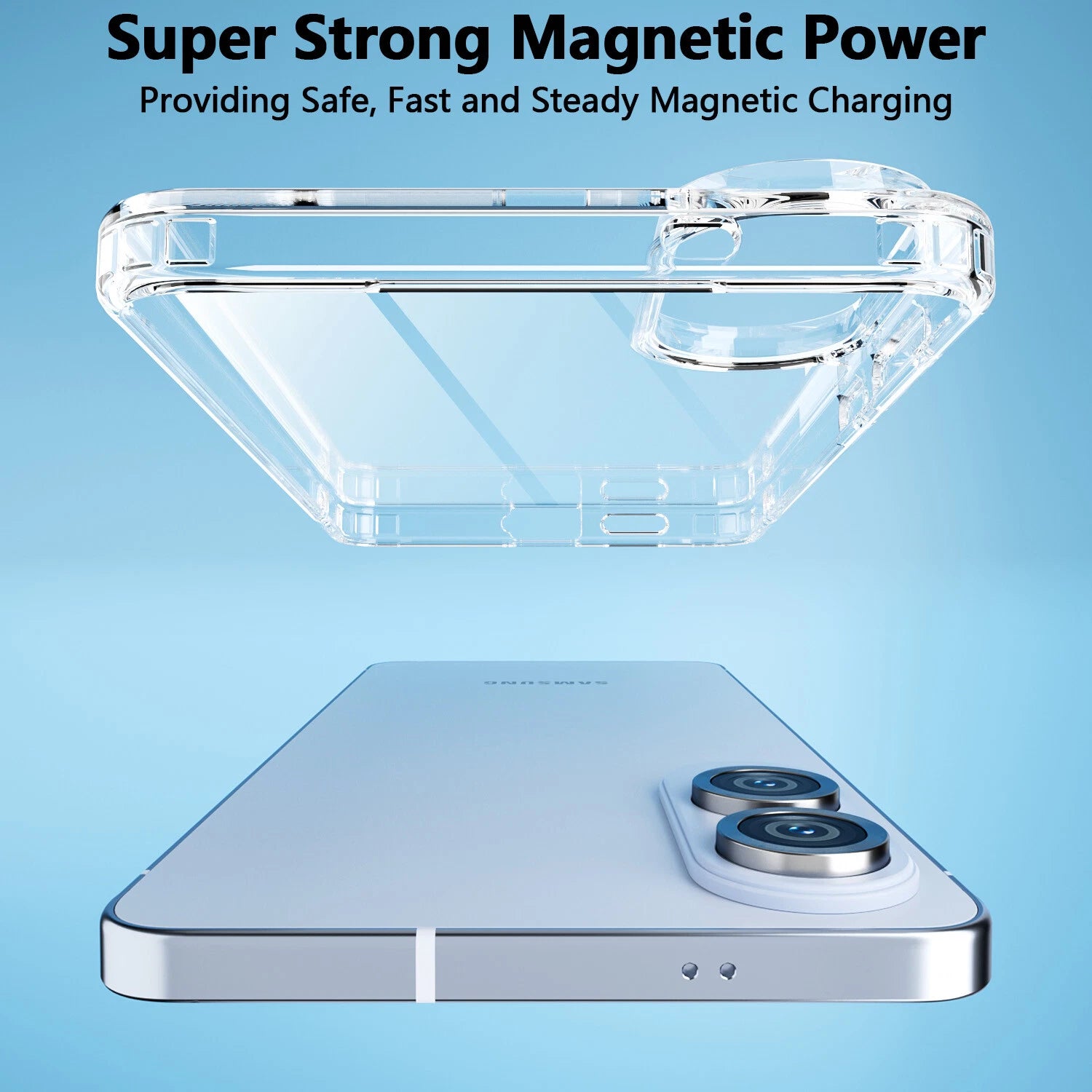 Samsung Galaxy S25 Edge Magnetic Clear Back Cover Case – Transparent, Shockproof, Slim Fit