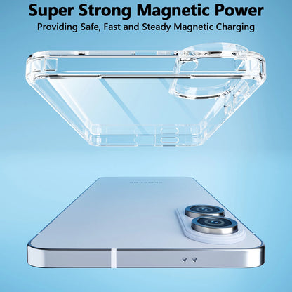 Samsung Galaxy S25 Edge Magnetic Clear Back Cover Case – Transparent, Shockproof, Slim Fit