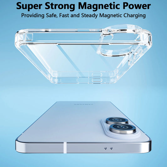 Samsung Galaxy S25 Edge Magnetic Clear Back Cover Case – Transparent, Shockproof, Slim Fit