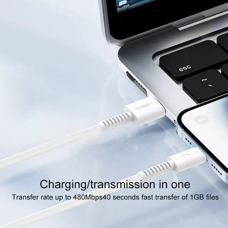 Yesido PVC Data Cable - Lightning YESIDO Cable 1M White