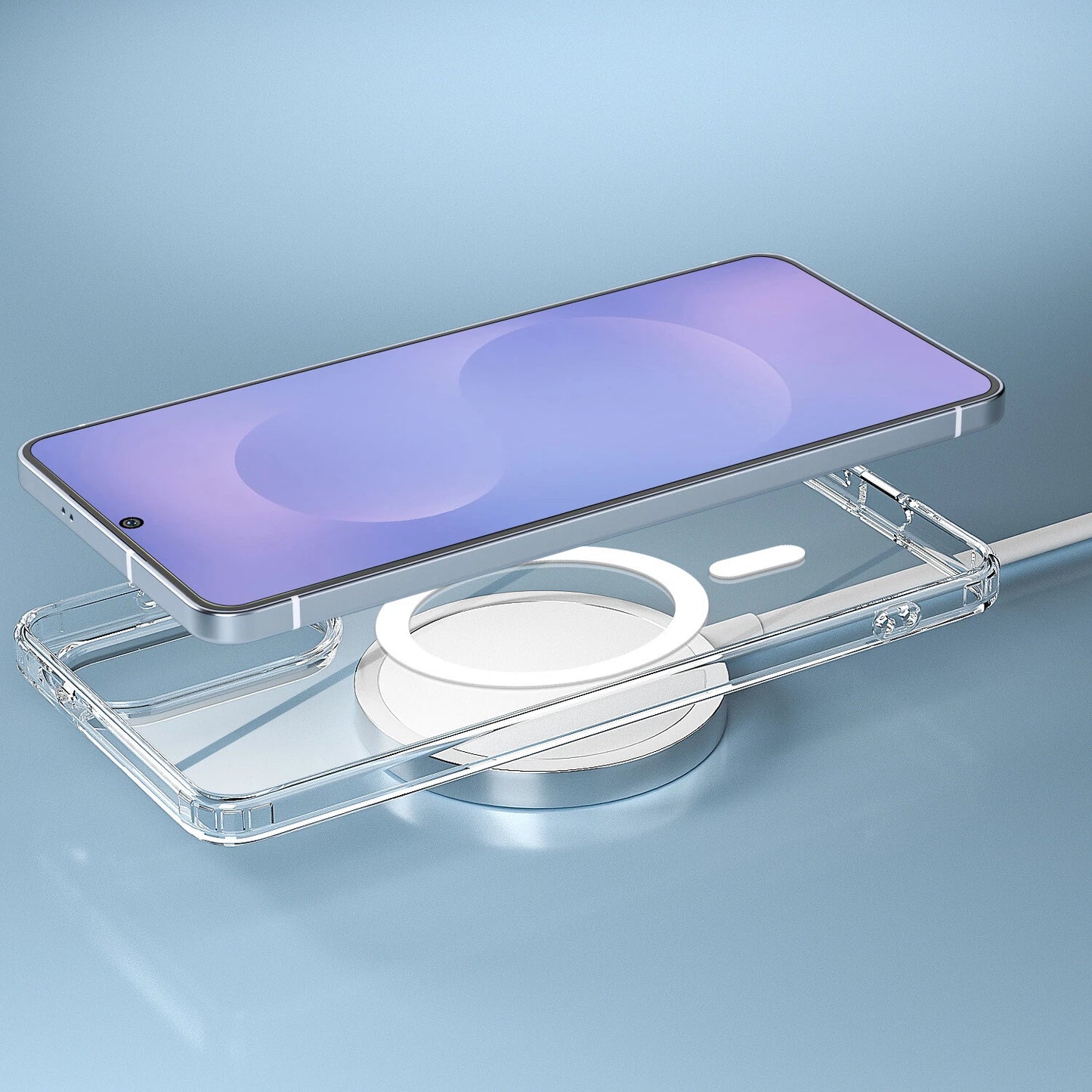 Samsung Galaxy S25 Edge Magnetic Clear Back Cover Case – Transparent, Shockproof, Slim Fit