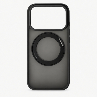 360 Degree Rotatable Ring Kickstand Case Black