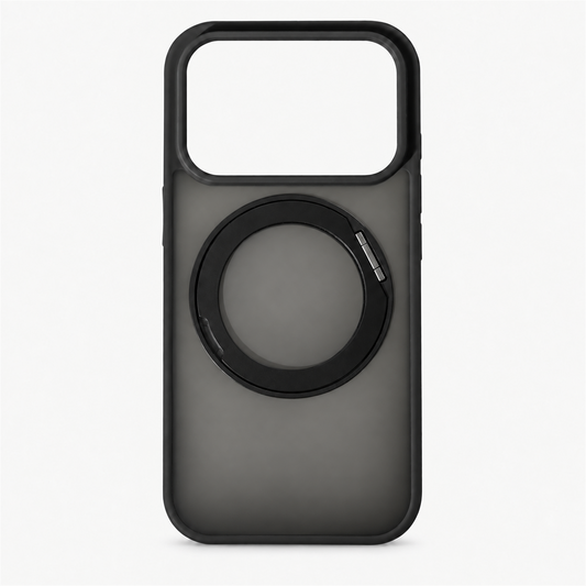 360 Degree Rotatable Ring Kickstand Case Black