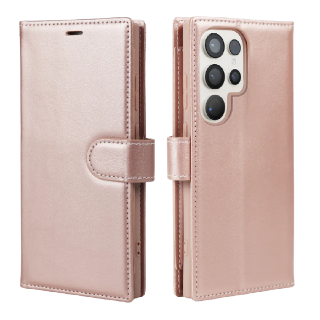 Samsung Galaxy S26Ultra Nebula Flip Leather Wallet Case Rose Gold